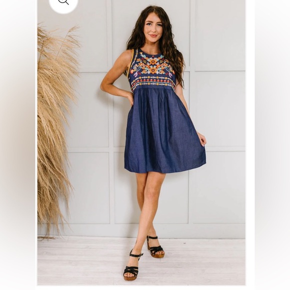 Savanna Jane Embroidered Babydoll Dress - Picture 1 of 10